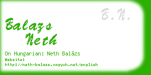 balazs neth business card